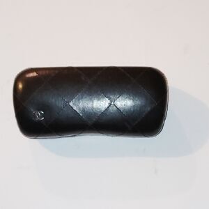Genuine Chanel Sunglasses Case Black Matelasse Quilted Silver CC Logo